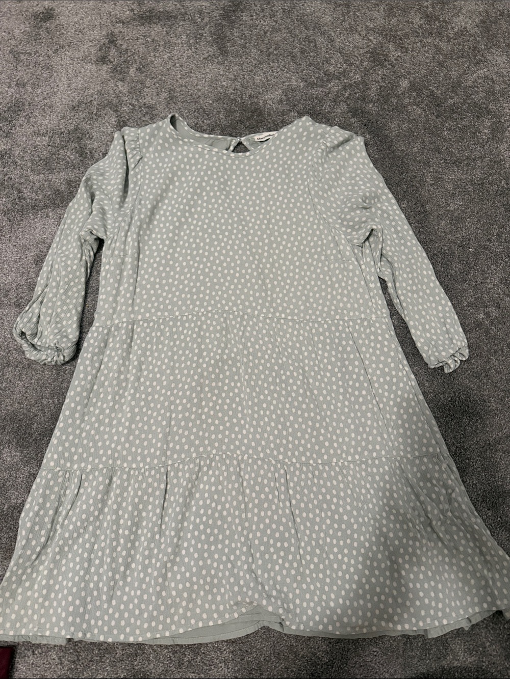 Abercrombie & Fitch Mint Green Polka Dot Long Sleeve Dress